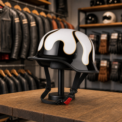 REBELRUST Vintage German Helmet - White Flame