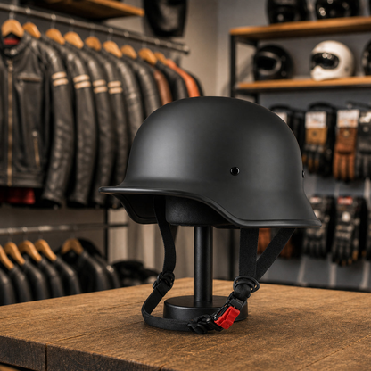 REBELRUST Vintage German Helmet - Matte Black