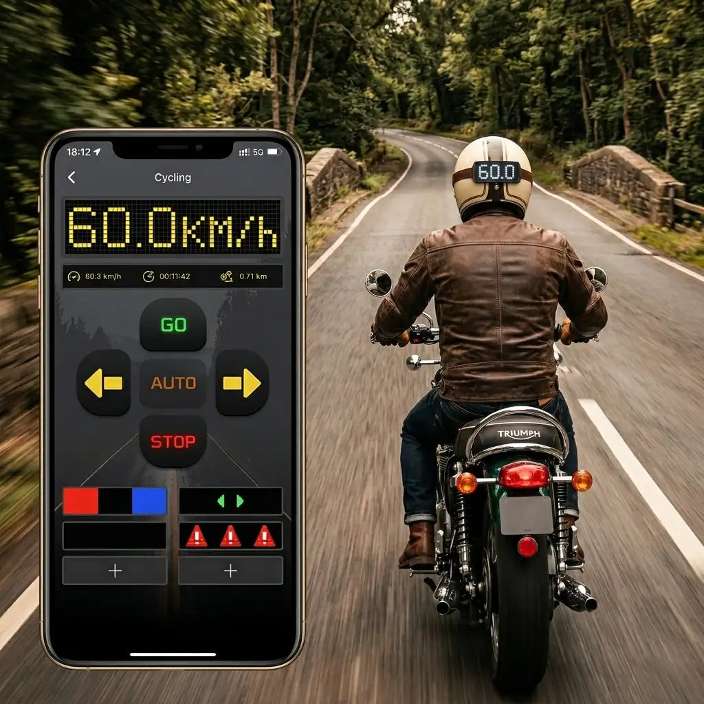 REBELRUST Programmable LED Motorcycle Helmet Display - side profile