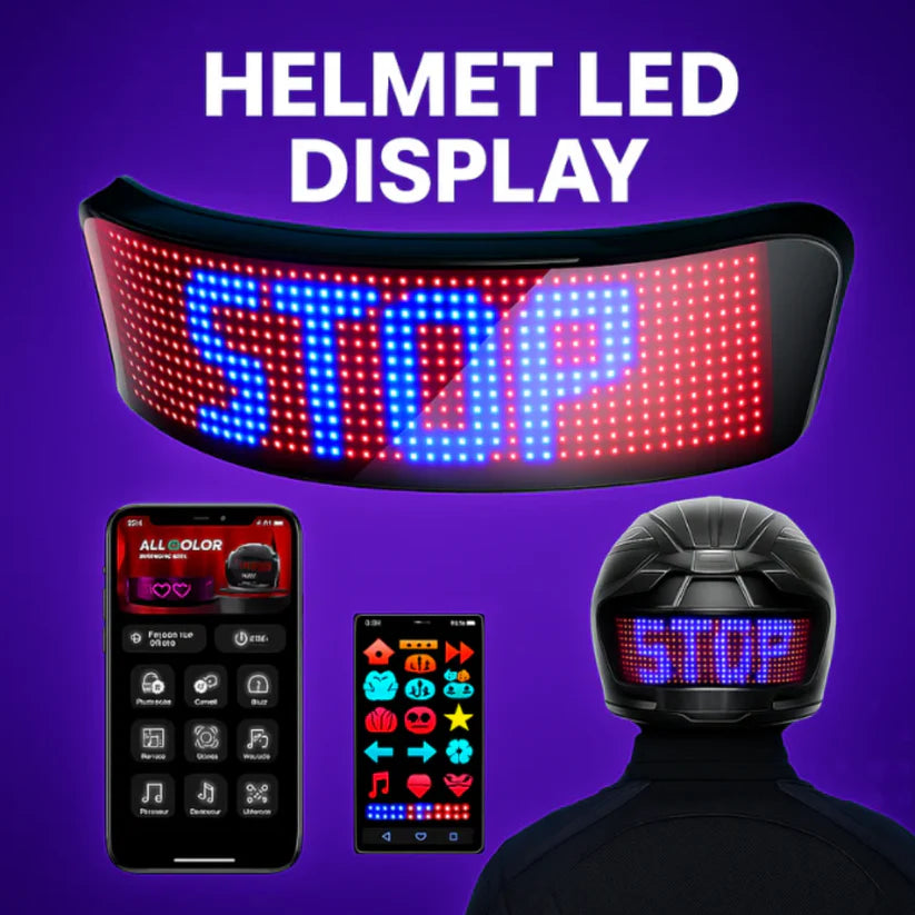 REBELRUST Programmable LED Motorcycle Helmet Display - front view