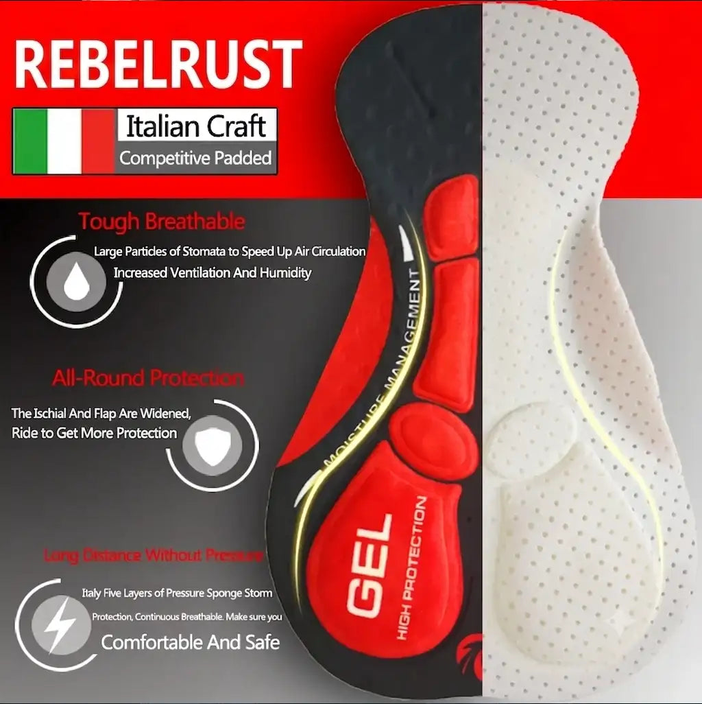REBELRUST Pro-Tour Motorcycle Padded Shorts - in use on the road