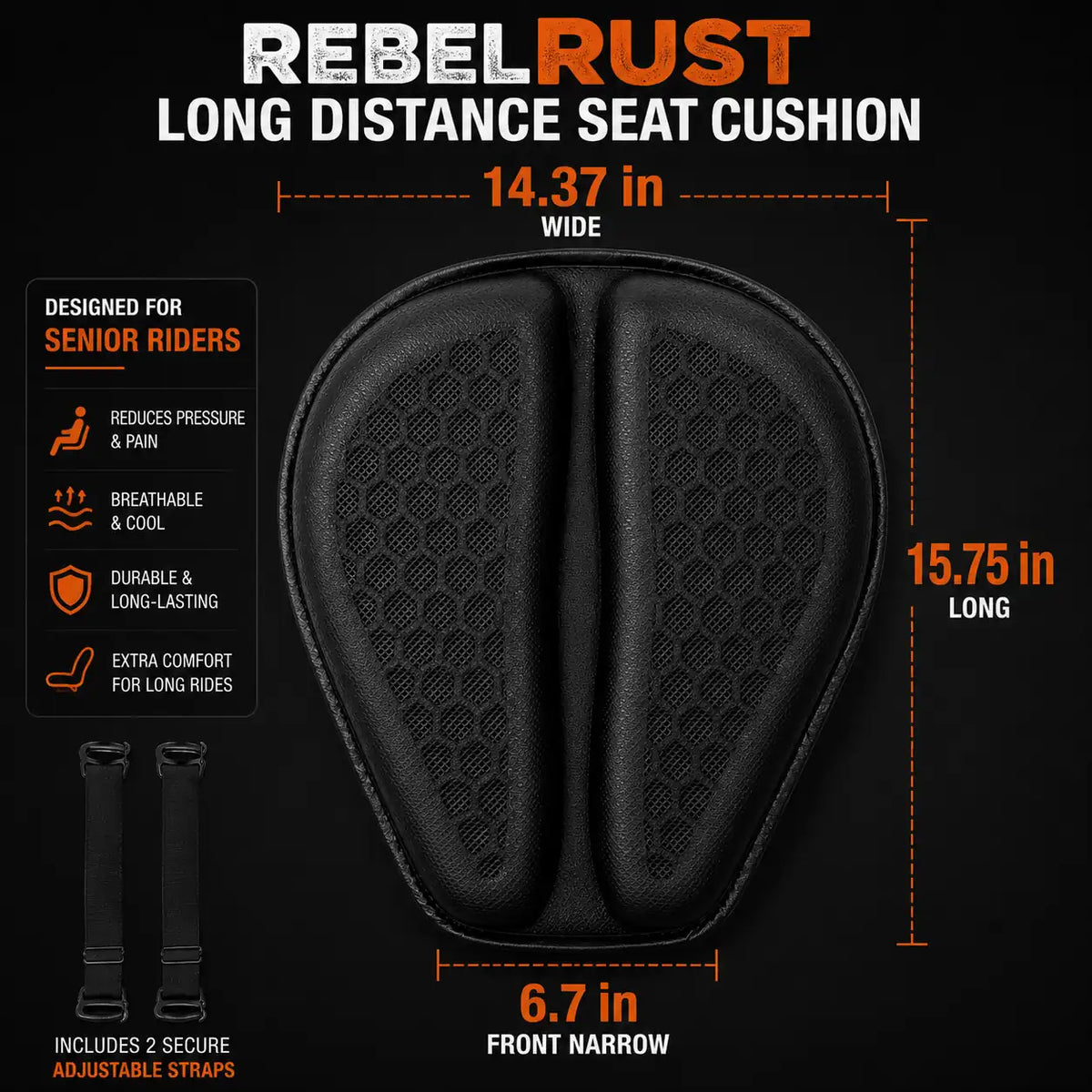 REBELRUST Long Distance Seat Cushion - packaging