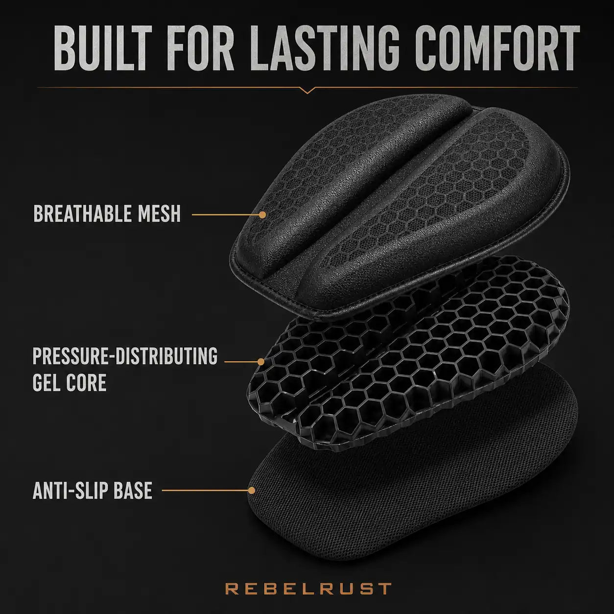 REBELRUST Long Distance Seat Cushion