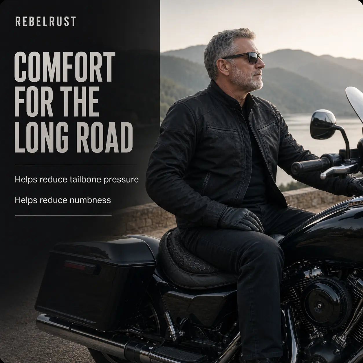 REBELRUST Long Distance Seat Cushion