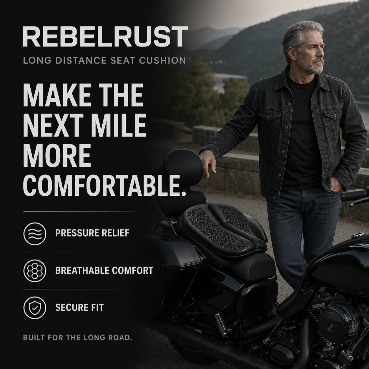 REBELRUST Long Distance Seat Cushion