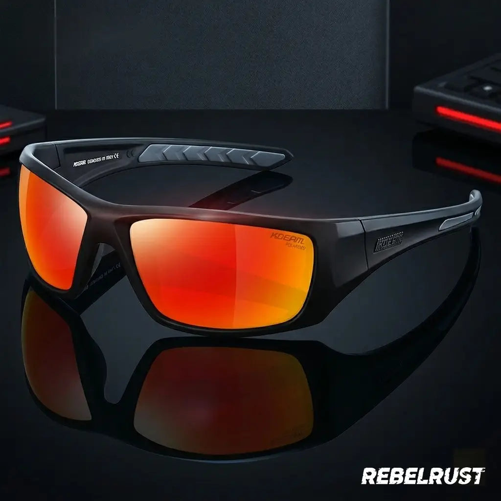 REBELRUST - Classic Motorcycle Glasses - Red Lens