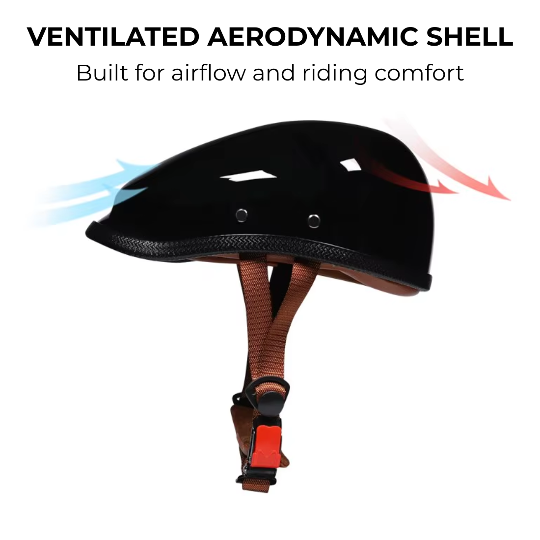 REBELRUST Vintage Low-Profile Half Helmet - side profile