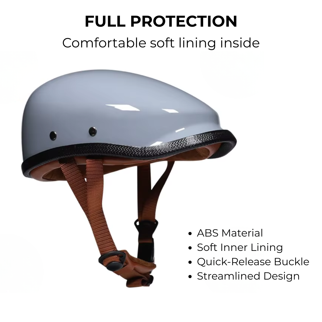 REBELRUST Vintage Low-Profile Half Helmet - back view